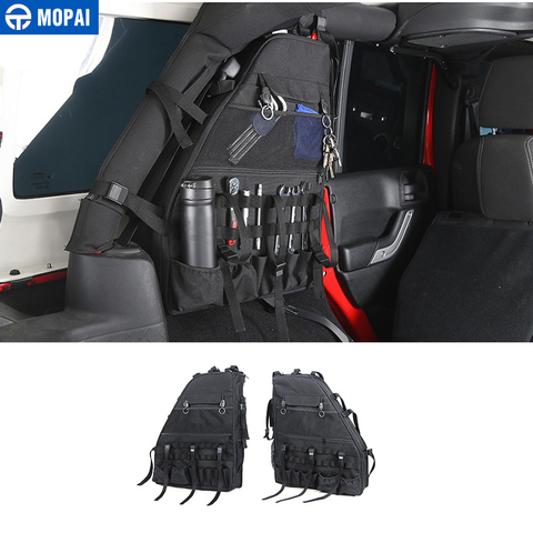 MOPAI Canvas Car Side Door Anti-Roll Storage Bag for Jeep Wrangler JK 2007-2017 Car Interior Accessories Car Styling ► Photo 1/6