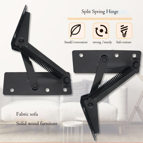 2Pcs/set Black Sofa Hinge Furniture Hinges Multifunctional Supporting Spring Hinges For Support Sofa Headrest, Storage Box ► Photo 1/6