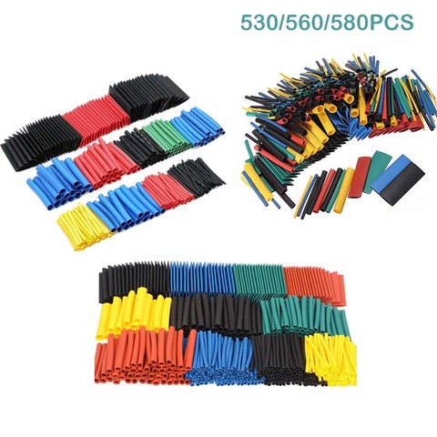 530pcs 560pcs 580pcs Heat Shrink Tubing Insulation Shrinkable Tubes Electronic Polyolefin Wire Cable Sleeve Kit Heat Shrink Tube ► Photo 1/6