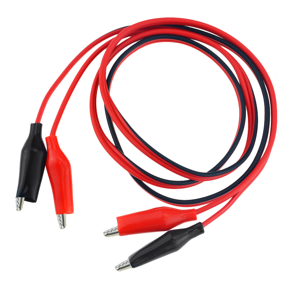 Black+Red to Alligator Power Supply Test Clip Cable Lead 1M Banana Plug 