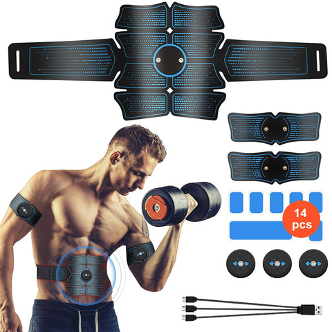 EMS Abdominal Massager Muscle Stimulator Abs Trainer Fitness Training Gear Electrostimulator Workout Equipment USB Rechargeable ► Photo 1/6