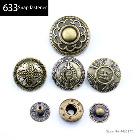 10sets retro 633  button for diy Leather wallets cards bags clothing handmade snap buttons craft supplies ► Photo 1/6