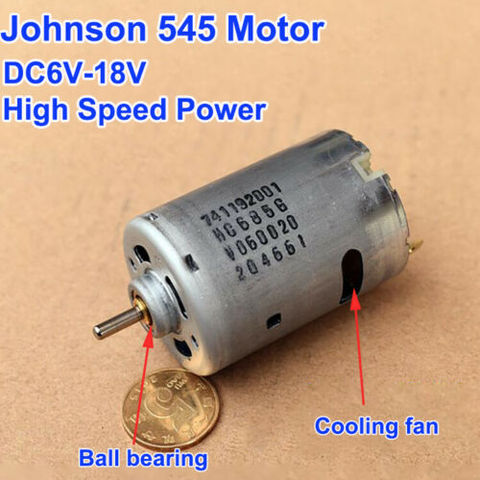 JOHNSON HC685G RS-545 Motor Ball Bearing with Cooling Fan DC12V 14.4V 18V High Speed High Power For Electric Drill Tool ► Photo 1/4
