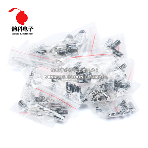 120pcs 12 value kit 1uF-470uF Electrolytic Capacitor assortment set pack 1UF 2.2UF 3.3UF 4.7UF 10UF 22UF 33UF 47UF 100UF 220UF ► Photo 1/1