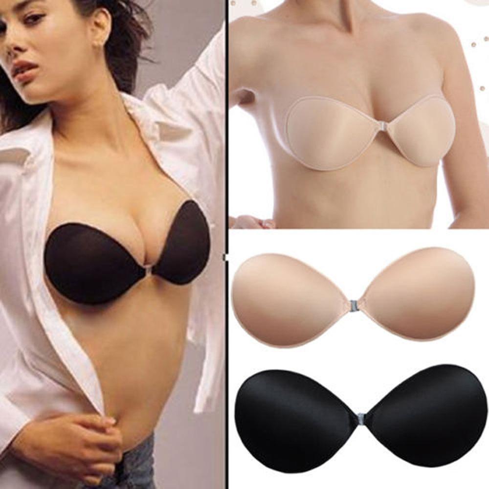 Sexy Women Invisible Push Up Bra Self-Adhesive Silicone Bust Front