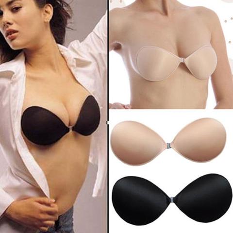 Women Silicone Gel Invisible Bra Self-adhesive Push Up Strapless Backless  Party 