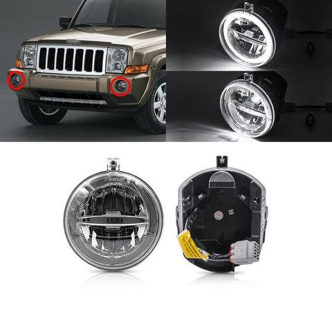 2PCs Led Fog Light With DRL For Dodge Dakota/Durango/Chrysler 300 For Chrysler Aspen For Jeep Commander For Jeep Grand Cherokee ► Photo 1/6