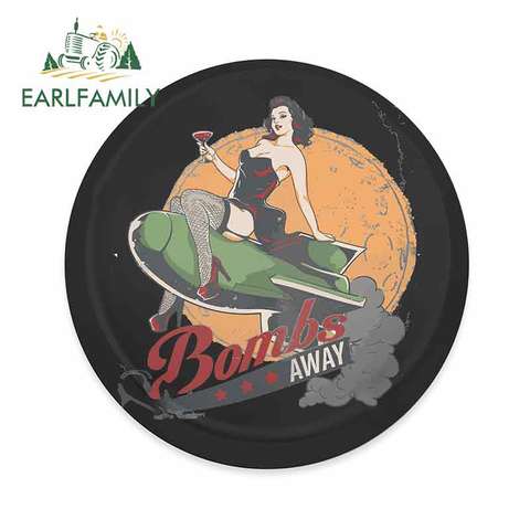 EARLFAMILY 13cm x 12.8cm For Bombs Away Pin Up Funny Car Stickers Waterproof Bumper Decoration Occlusion Scratch Vinyl Car Wrap ► Photo 1/4