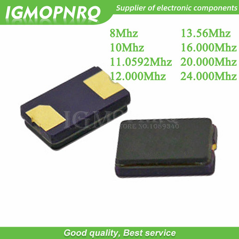 10pcs 8MHZ 10MHZ 11.0592MHZ 12.000MHZ 13.56MHZ 16.000MHZ 20.000MHZ 24.000MHZ 8.000MHZ 2Pin 5032 smd quartz resonator Crystal ► Photo 1/1
