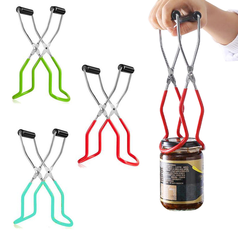 Canning Jar Lifter with Grip Handle Stainless Steel Can Lifter Tongs Jar Clip Heat Resistance Anti-clip Mason Jar Glass Lifter ► Photo 1/5