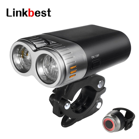 Linkbest 500 Lumen USB Rechargeable Bike Light 3000mAh  Battery Bicycle Light-Near/far light-Cross light -Fits ALL Bikes ► Photo 1/6