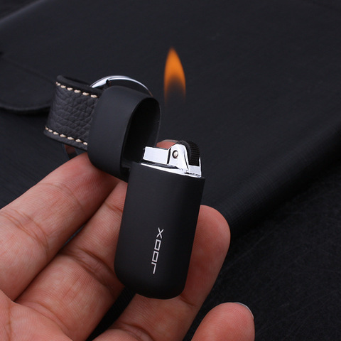 Mini Keychain Torch Lighter Free Fire Flint Butane Gas Lighter Pocket Pendant Leather Cigarette Pocket Lighter Gadgets For Man ► Photo 1/6