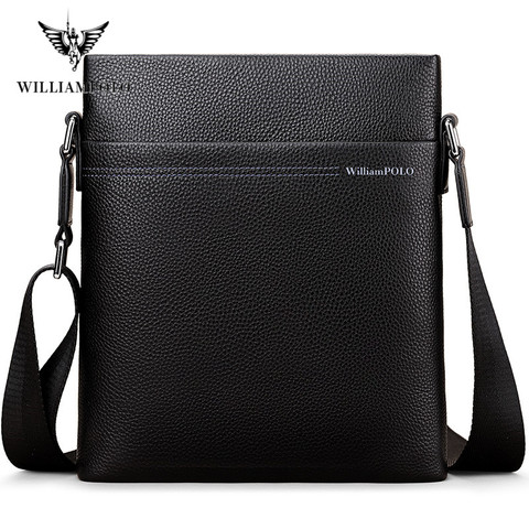 WIilliamPolo Men Tote Bags Cow Leather Famous Brand New Fashion Men Messenger Bag Male Cross Body Shoulder Business Bags For Men ► Photo 1/6