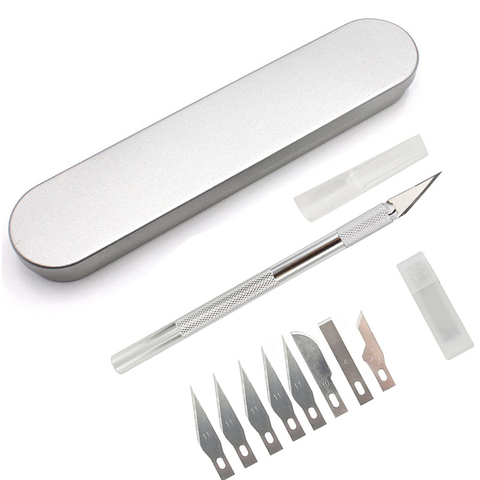 Non-Slip Metal Blades Scalpel Tools Kit Paper Cutter Engraving Craft Carving Knives For Mobile Phone PCB DIY Repair Hand Tools ► Photo 1/6