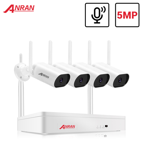 ANRAN 5MP Video Surveillance Kit Audio Camera Wireless NVR Kit Security Camera System 1920P Outdoor Waterproof Security Camera ► Photo 1/6