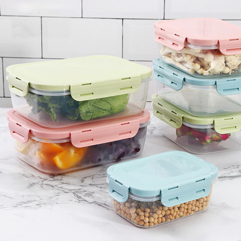 Food Storage Container with Lids Plastic Food Containers Lunch Box Refrigerator Airtight Leak Proof Easy Snap Lock PP H2005 ► Photo 1/6