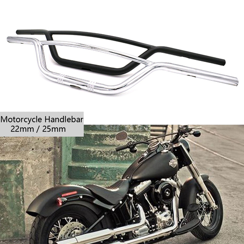22mm 25mm Motorcycle Handlebar Retro Bike Scooter Handle Bars for Cafe Racer Chopper Bobber XL883 XL1200 Z1000 Steering Wheel ► Photo 1/6