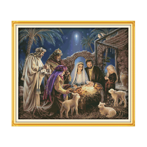Nativity Handmade DIY Cross Stitch Kit Redeemer Jesus Religious Figures DMC Embroidery Embroidery Hanging Picture Aida Canvas ► Photo 1/6