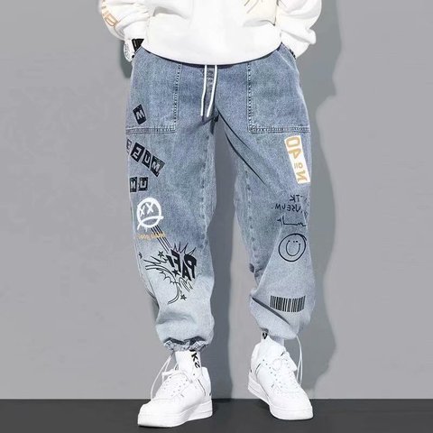 High quality Fashion Men's Cargo pants Hip Hop Trend Streetwear Jogging Pants Men Casual Elastic Waist Men Clothing Trousers ► Photo 1/6