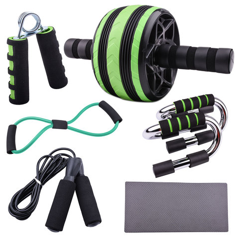 Ab Roller Wheel Ab Wheel Roller Abdominal Exercise with Knee Pad Speed Jump Rope Push up Bars Set for Home Gym Office Workout ► Photo 1/6