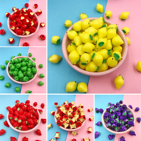 10Pcs Miniature 3D Fruits Resin Cabochon Kawaii Simulation Apple Strawberry Lemon DIY Scrapbooking Jewelry Charms Accessories ► Photo 1/3