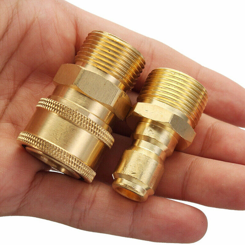 2pcs 3/8 M22 Pressure Car Washer Quick Release Adapters Connector Coupling Tool Set Spare Adapter accessories Brass gardeb tool ► Photo 1/6