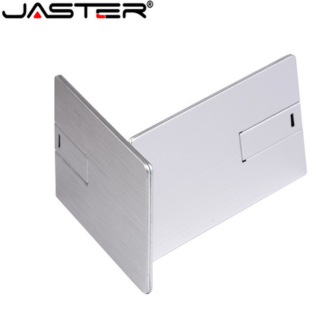 JASTER Custom LOGO Usb 2.0  Flash Drive 4GB 8GB 16GB 32GB 64GB Metal Card Pendrive Business Gift Usb Stick Credit Card Pen Drive ► Photo 1/5