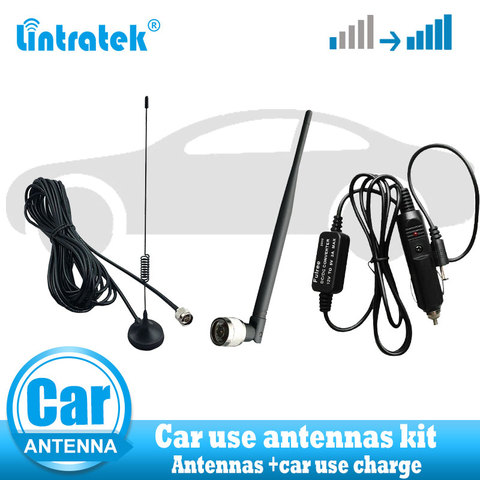 lintratek car use 2g 3g 4g signal repeater antennas set suit for CDMA GSM DCS AWS PCS WCDMA cell phone signal booster amplifer ► Photo 1/5