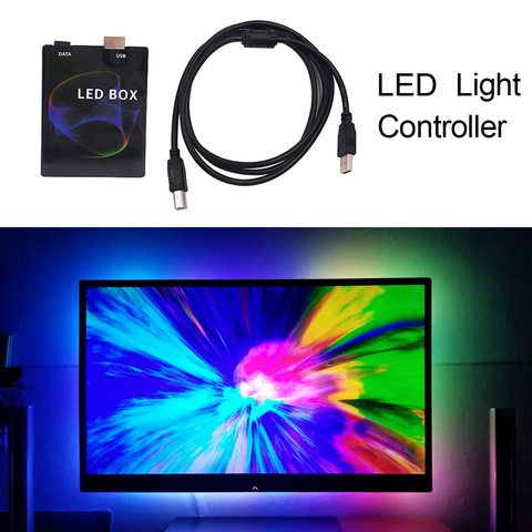 Ambibox Ambient Light Control Box USB DC5V WS2811 WS2812B SK6812 LED Tape Light Strip RGB Dream Color Backlights Controller New ► Photo 1/6