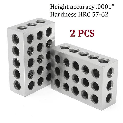 2Pcs Precision Blocks Hardened Steel 1-2-3 Blocks 0.0001