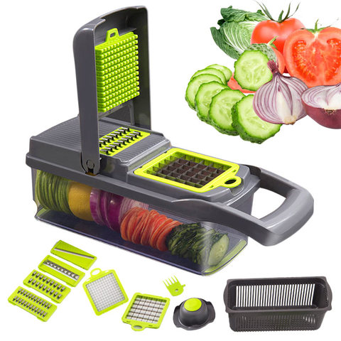 Multifunction Vegetable Cutter Mandoline Slicer Fruits Peeler Dicing Blades Carrots Potato Cheese Grater Chopper Kitchen Gadgets ► Photo 1/6