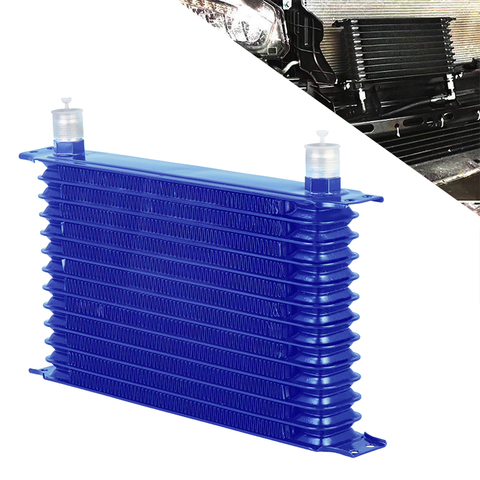 UNIVERSAL Aluminum 13 ROW OIL COOLER 10AN-AN10 ENGINE TRANSMISSION OIL COOLER KIT TRUST TYPE ► Photo 1/6