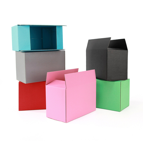 5pcs/10pcs / black and pink paper box 3-layer corrugated paper packaging gift box supports customized size and logo ► Photo 1/6