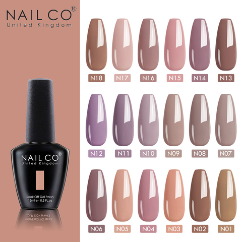NAILCO Nude Nail Gel Polish  UV LED Lacquer 47 Colors Art Hybrid Varnishes Red Yellow Semi Permanent Enamels Top and Base Coat ► Photo 1/6