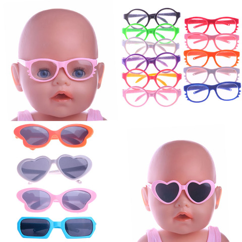 Doll Clothes Glasses 10 Colors Doll Accessories Fit 18 Inch American Doll Gift&43Cm Born Doll Baby For Our Generation Girl's Toy ► Photo 1/6