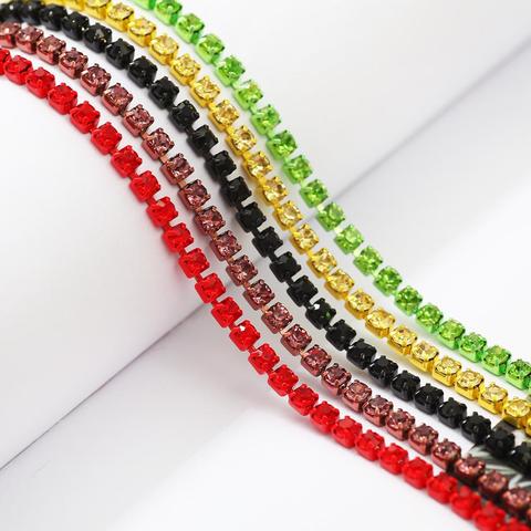 1Yard SS6/SS8/SS12 Dense Claw Rhinestone Chain Glass Rhinestones Trimming Crystal Chain For DIY Sewing Clothes Accessories ► Photo 1/6