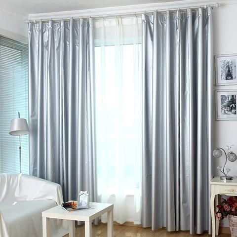 Silver Blackout Curtains With Coated Lining Thickened Light Blocking Thermal Insulated Window Curtain Panels For Bedroom Hook ► Photo 1/6