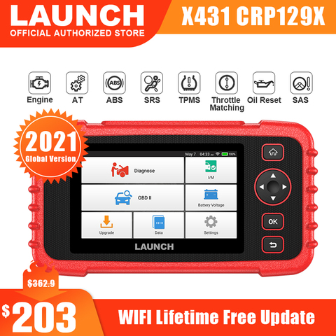 LAUNCH CRP129X OBD2 Scanner Auto Code Reader OBD Diagnostic Tool Car ENG AT ABS SRS Oil SAS TMPS EPB Automotive Tool PK CRP129E ► Photo 1/6