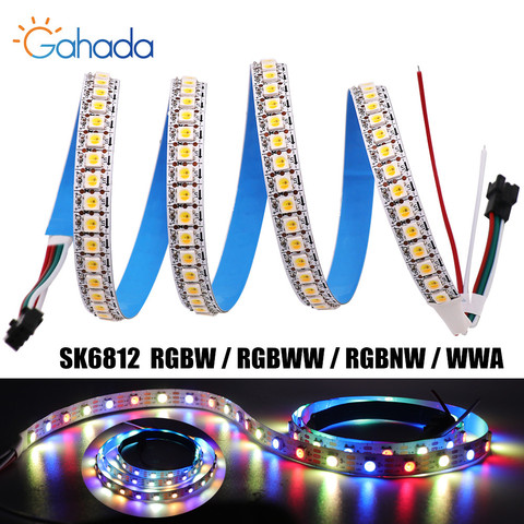 1m 2m 5m DC5V Addressable Like WS2812B 5V SK6812 RGBW Led Strip Light WWA 4 Color in 1 Led Waterproof 30/60/96/144 Leds/m ► Photo 1/6