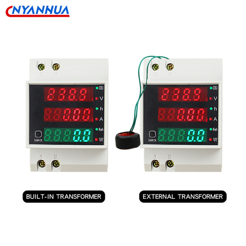 D52-2047 DIN-Rail Multi-Function Digital Meter Measuring AC Power Time Current Voltage Power Factor LED CT100A ► Photo 1/6
