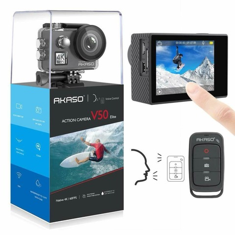 AKASO V50 Elite 4K/60fps Touch Screen WiFi Action Camera Voice Control EIS 40m Waterproof Camera Sports Camera with Helmet ► Photo 1/6