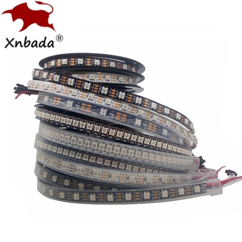 1m 2m 3m 4m 5m WS2812B WS2812 Led Strip,Individually Addressable Smart RGB Led Strip,Black/White PCB Waterproof IP30/65/67 DC5V ► Photo 1/6