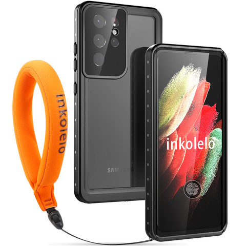 inkolelo Samsung Galaxy S21 Ultra Waterproof Case, Built-in Screen Waterproof Full Sealed Shockproof Cover for S21 Ultra Black ► Photo 1/6