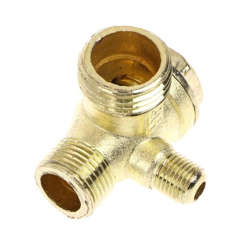 Male Thread 3 Way Metal Air Compressor Check Valve Gold Tone Pipe Tube Connector Fitting Check Valve ► Photo 1/6