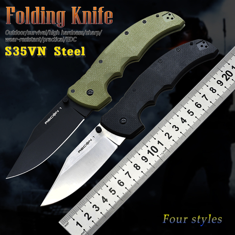 RECON1 S35VN Blade Outdoor Tactical Pocket Knife Sharp Portable G10 Handle Camping Hunting Fishing EDC Kitchen Folding Knife ► Photo 1/6