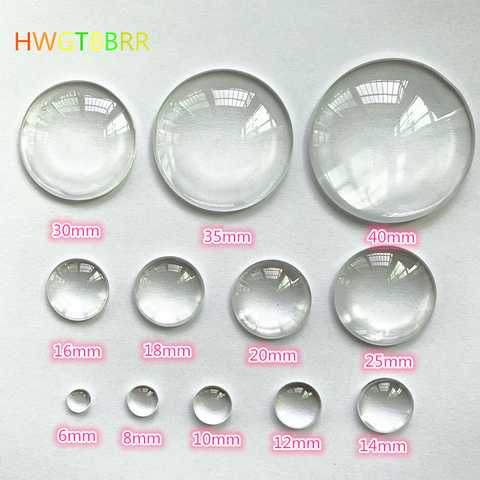 6/8/10/12/14/16/18/20/25/30/35/40mm Flat Transparent Glass Round Cabochons Transparent Dome for DIY Jewelry Making ► Photo 1/6