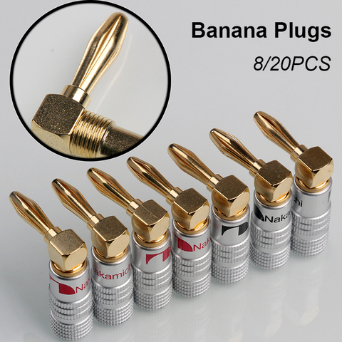 8/20PCS Nakamichi 4mm Banana Plug Connector Red&Black Gold Plated Musical Speaker Banana Connector For HiFi ► Photo 1/6