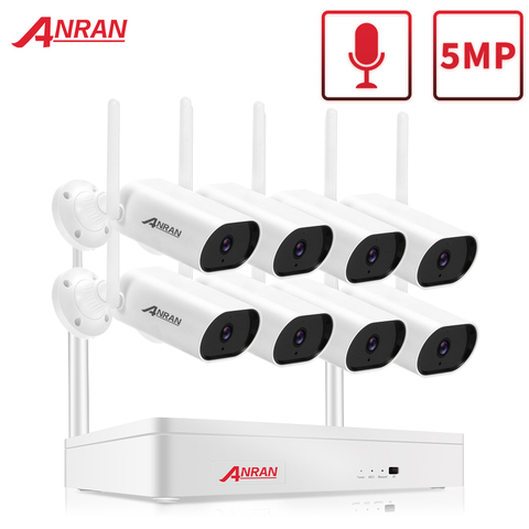 ANRAN 5MP Security Surveillance Camera Kit Wireless NVR Kit 1920P Wifi Audio CCTV Camera System Outdoor Wireless Camera System ► Photo 1/6