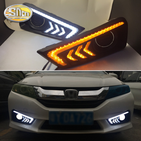 SNCN LED Daytime Running Light For Honda City Grace 2015 2016 Yellow Turn Signal Relay Waterproof 12V DRL Fog Lamp Decoration ► Photo 1/6