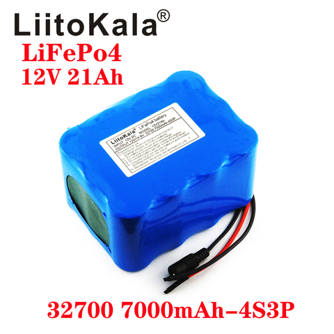 LiitoKala 12V 21A Lifepo4 battery pack 4S3P 32700 built-in 40A same port charge and discharge balance BMS 14.8V power supply ► Photo 1/5